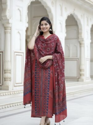 Silk Printed Dupatta Set