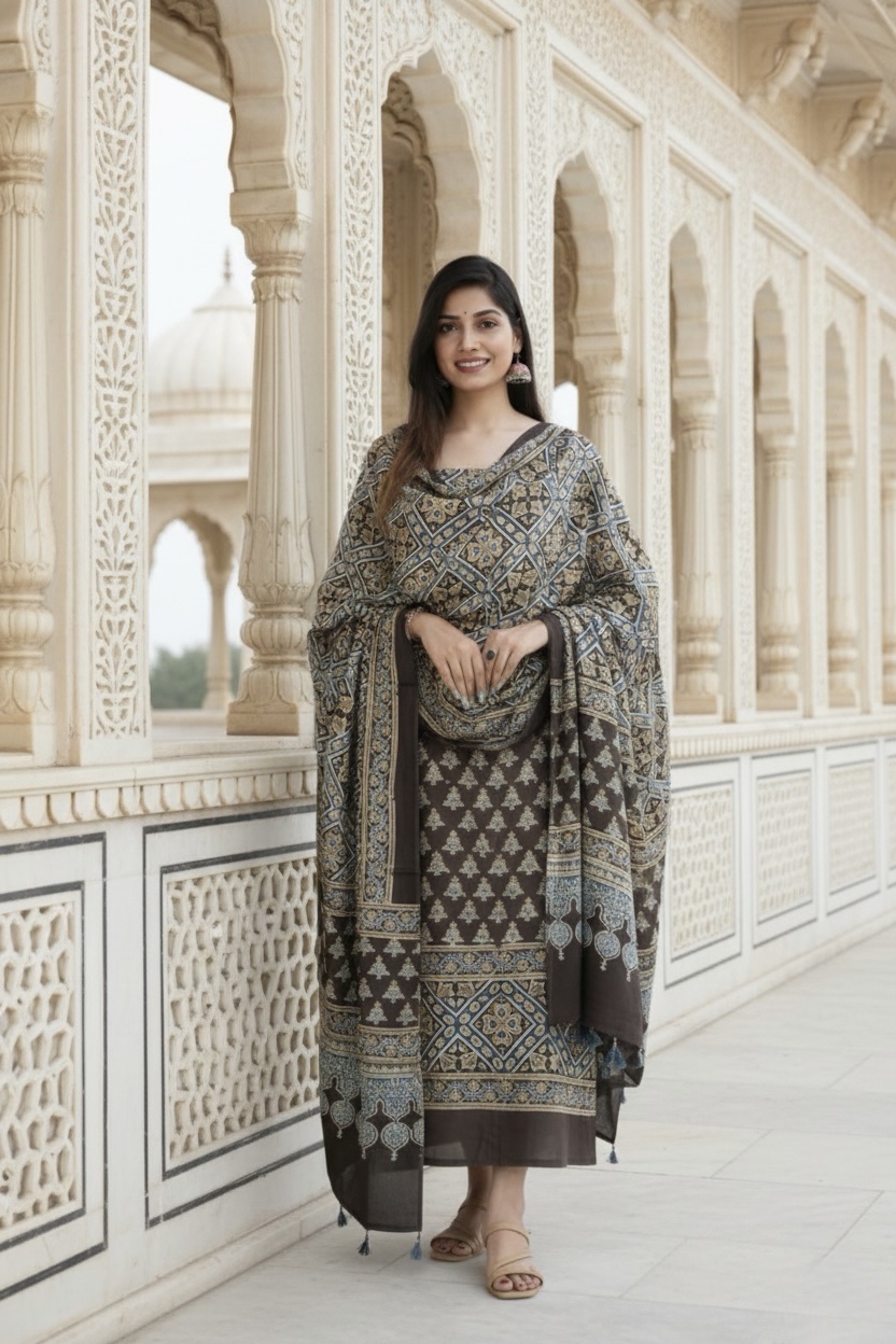 Silk Printed Dupatta Set